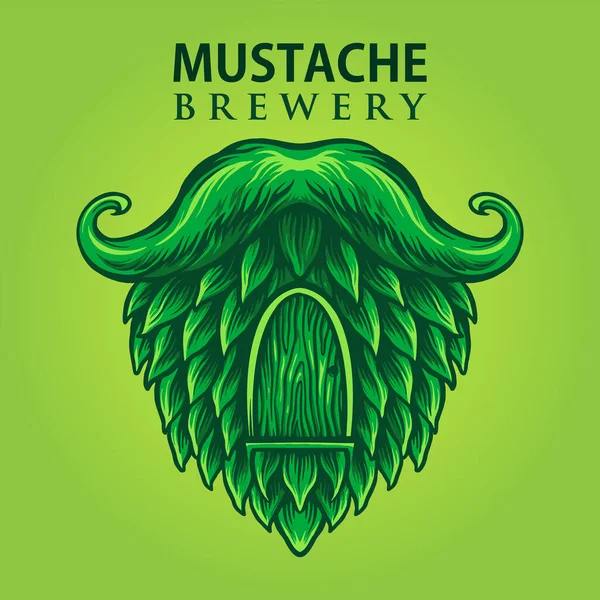 Brewery Mustache Productions Logo Vector Ilustrações Para Seu Trabalho Logo — Vetor de Stock