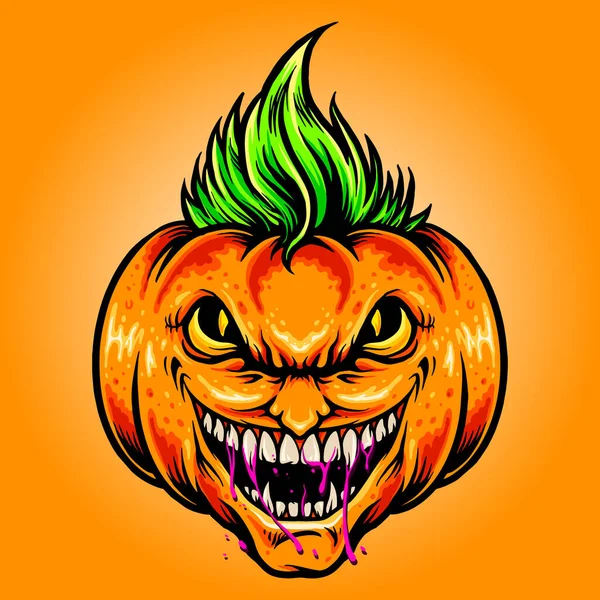 Halloween Joker Pumpkins Vector Illusztrációk Munka Logo Kabala Áru Póló — Stock Vector