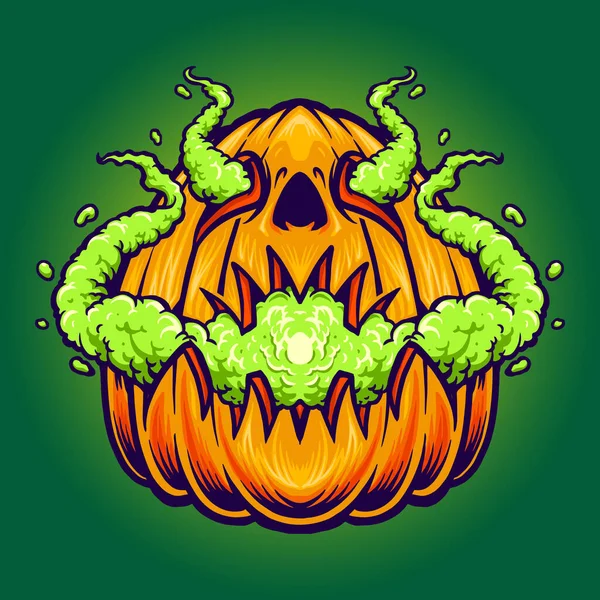 Pumpkins Vape Хеллоуїн Векторні Ілюстрації Вашої Роботи Логотип Талісмани Товарів — стоковий вектор