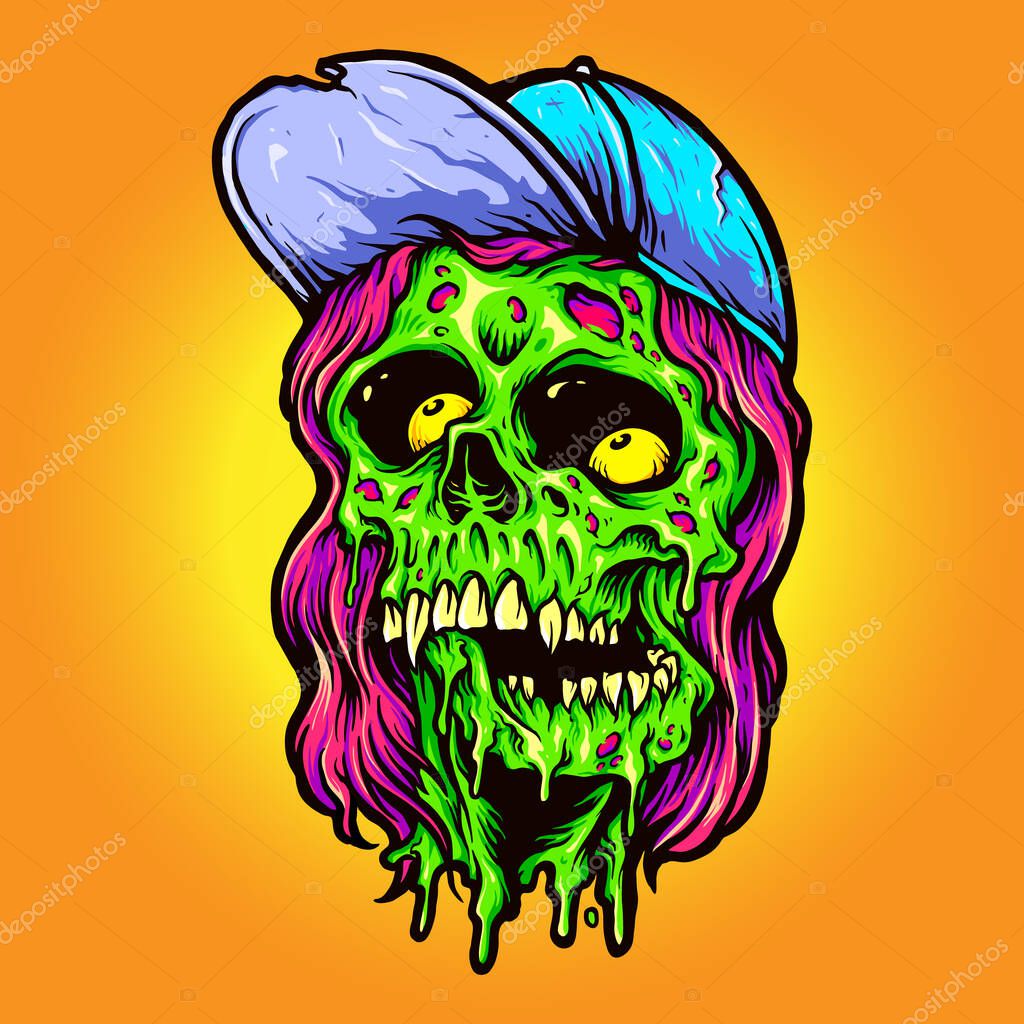 Cool Man Monster Zombie Vector illustrations for your work Logo, mascot merchandise t-shirt, stickers and Label designs, poster, greeting cards advertising business company or brands.