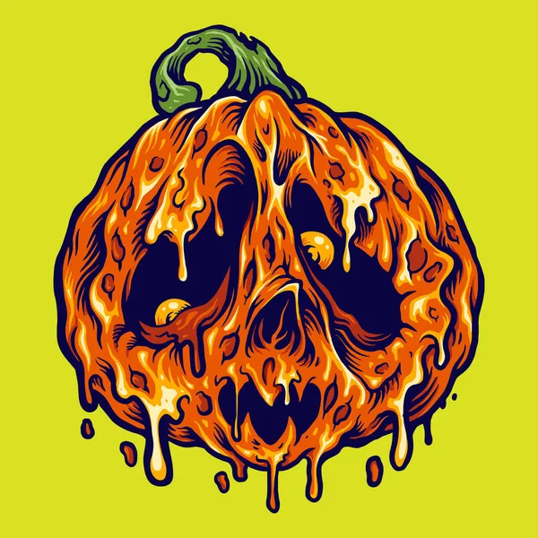 Halloween Melt Pumpkins Horreur Illustrations Vectorielles Pour Votre Travail Logo — Image vectorielle
