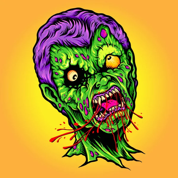 Canavarlar Kan Korkusu Cadılar Bayramı Vektör illüstrasyonlarını yer iş logonuz, maskot tişörtü, çıkartmalar ve etiket tasarımları, poster, tebrik kartları reklam şirketi veya markalar için.