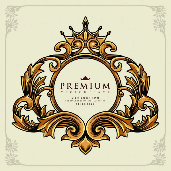 Crown Calligraphy Ornate Luxury Vector Illustration Your Work Logo Mascot — 스톡 벡터