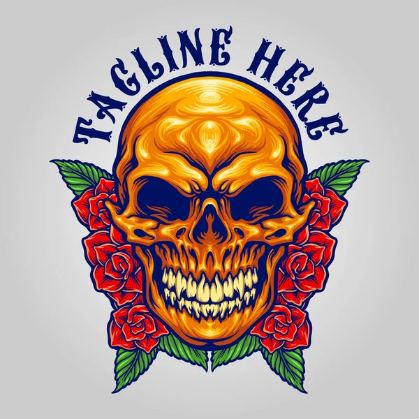 İş Logosu, maskot tişörtü, çıkartma ve etiket tasarımları, poster, tebrik kartı reklam şirketi veya markalar için Ölü Meksika Şeker Kafatası Vektör Çizimleri Günü.