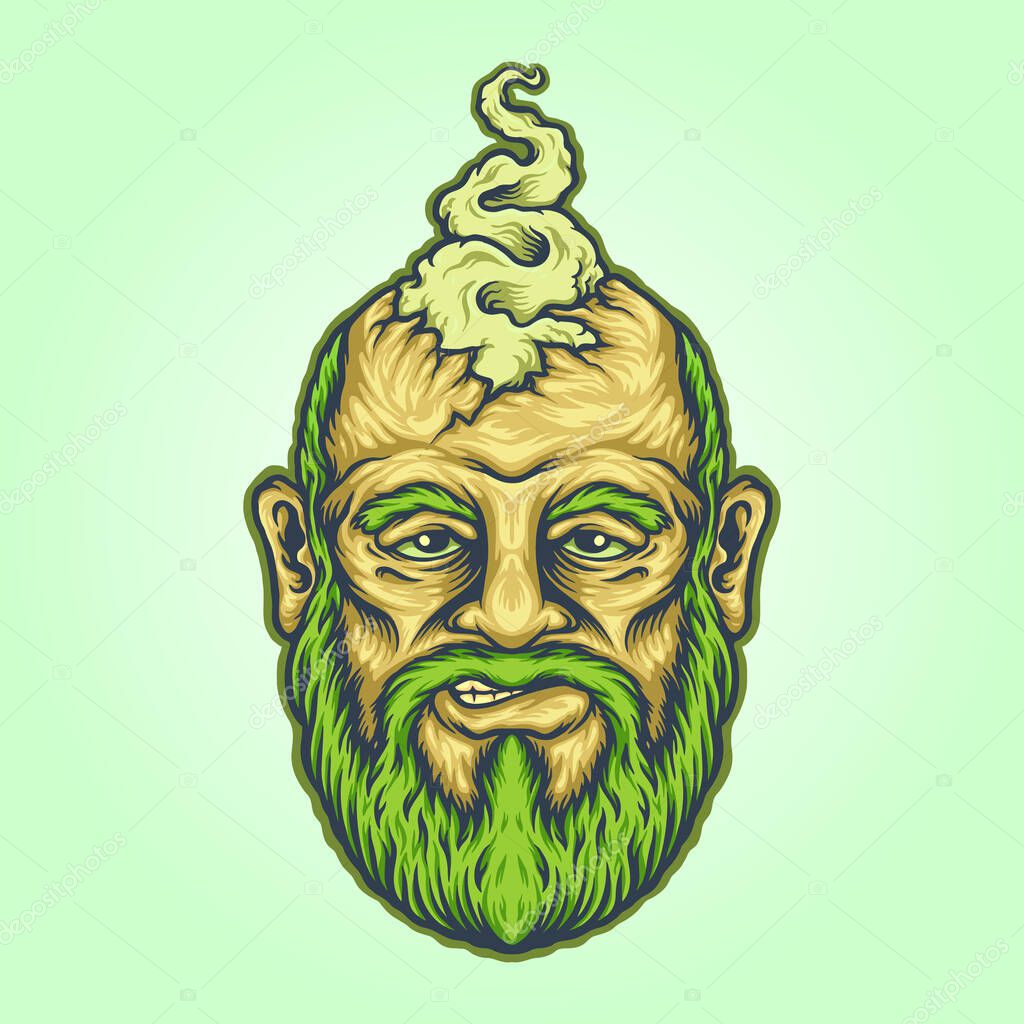 Head Old Vape Mascot Vector illustrations for your work Logo, mascot merchandise t-shirt, stickers and Label designs, poster, greeting cards advertising business company or brands.