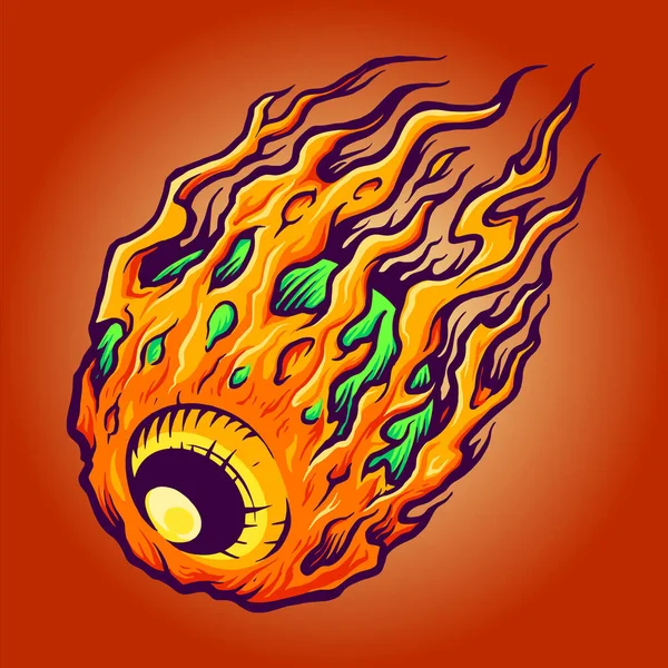 Galaxy Eye Horror Vector Illustration Your Work Logo 마스코트 Shirt — 스톡 벡터