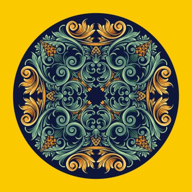 İş Logosu, maskot tişörtü, çıkartma ve etiket tasarımları, poster, tebrik kartı reklam şirketi veya markalar için Yaz Mandala Vintage Süslemeleri Vektör çizimleri.