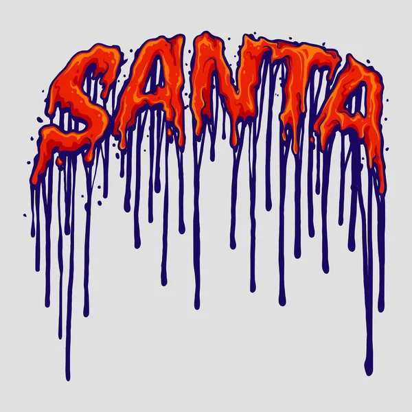 Santa Typefae Melting Vector Illustrationer För Ditt Arbete Logo Maskot — Stock vektor