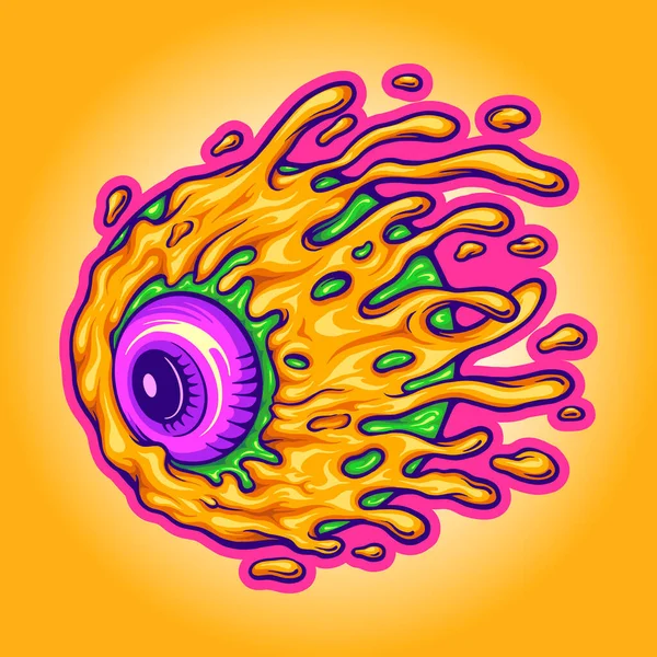 Gambar Eye Melting Trippy Mascot Vector Untuk Pekerjaan Anda Logo - Stok Vektor