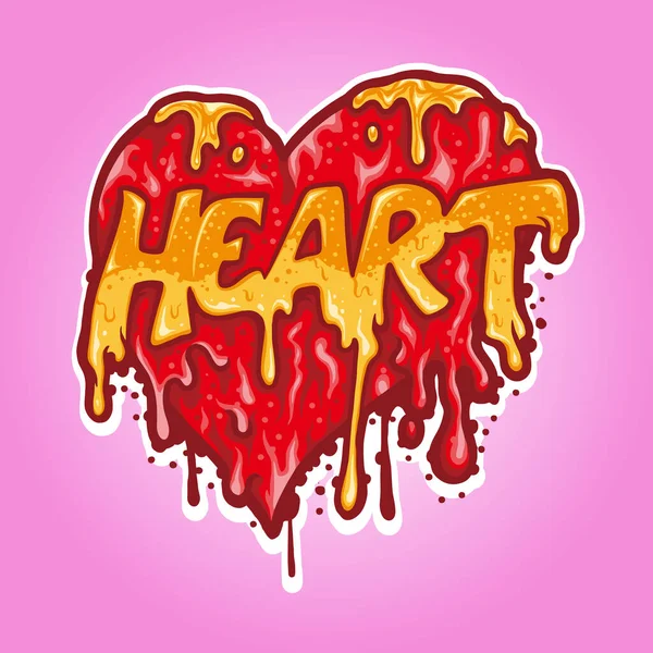 Valentine Heart Love Melt Vector Illustrationen Für Ihre Arbeit Logo — Stockvektor