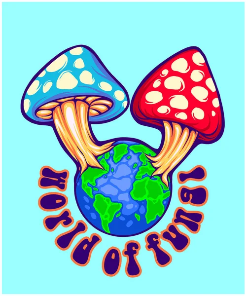Fira Internationella World Fungus Vektor Illustrationer För Ditt Arbete Logotyp — Stock vektor