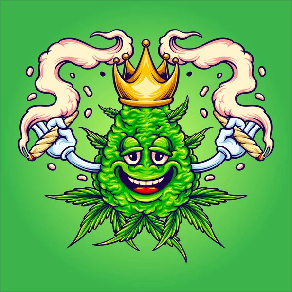 Weed Coroa Conjunta Fumar Cannabis Vetor Ilustrações Para Seu Logotipo —  Vetores de Stock