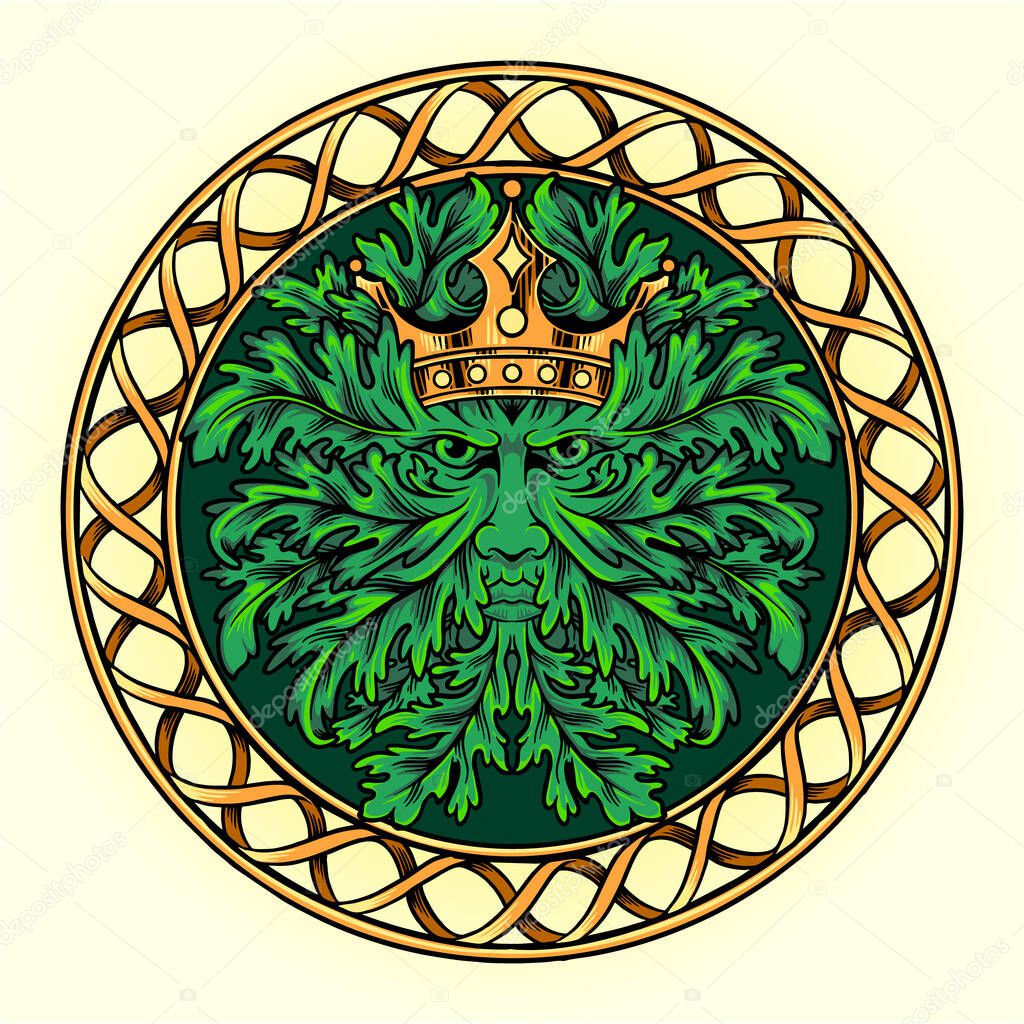 Crown weed leaf mandala ornament vector illustrations for your work logo, merchandise t-shirt, stickers and label designs, poster, greeting cards advertising business company or brands