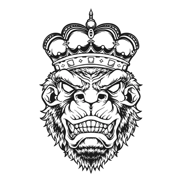 İş logonuz, ticari tişörtünüz, çıkartmalarınız ve etiket tasarımlarınız, posteriniz, tebrik kartı reklam şirketiniz veya markalarınız için monokrom vektör çizimlerine sahip kızgın King Kong.