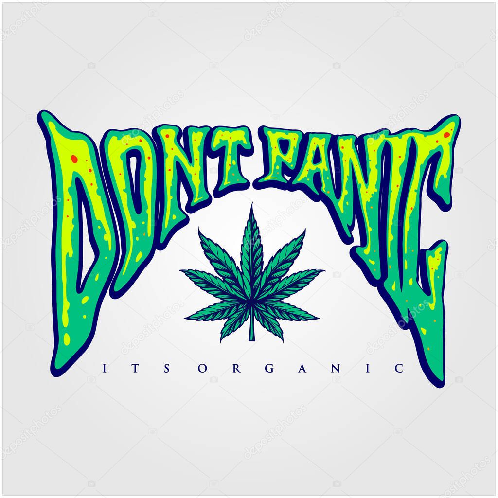 Cannabis lettering logo mascot ornate vector illustrations for your work logo, merchandise t-shirt, stickers and label designs, poster, greeting cards advertising business company or brands