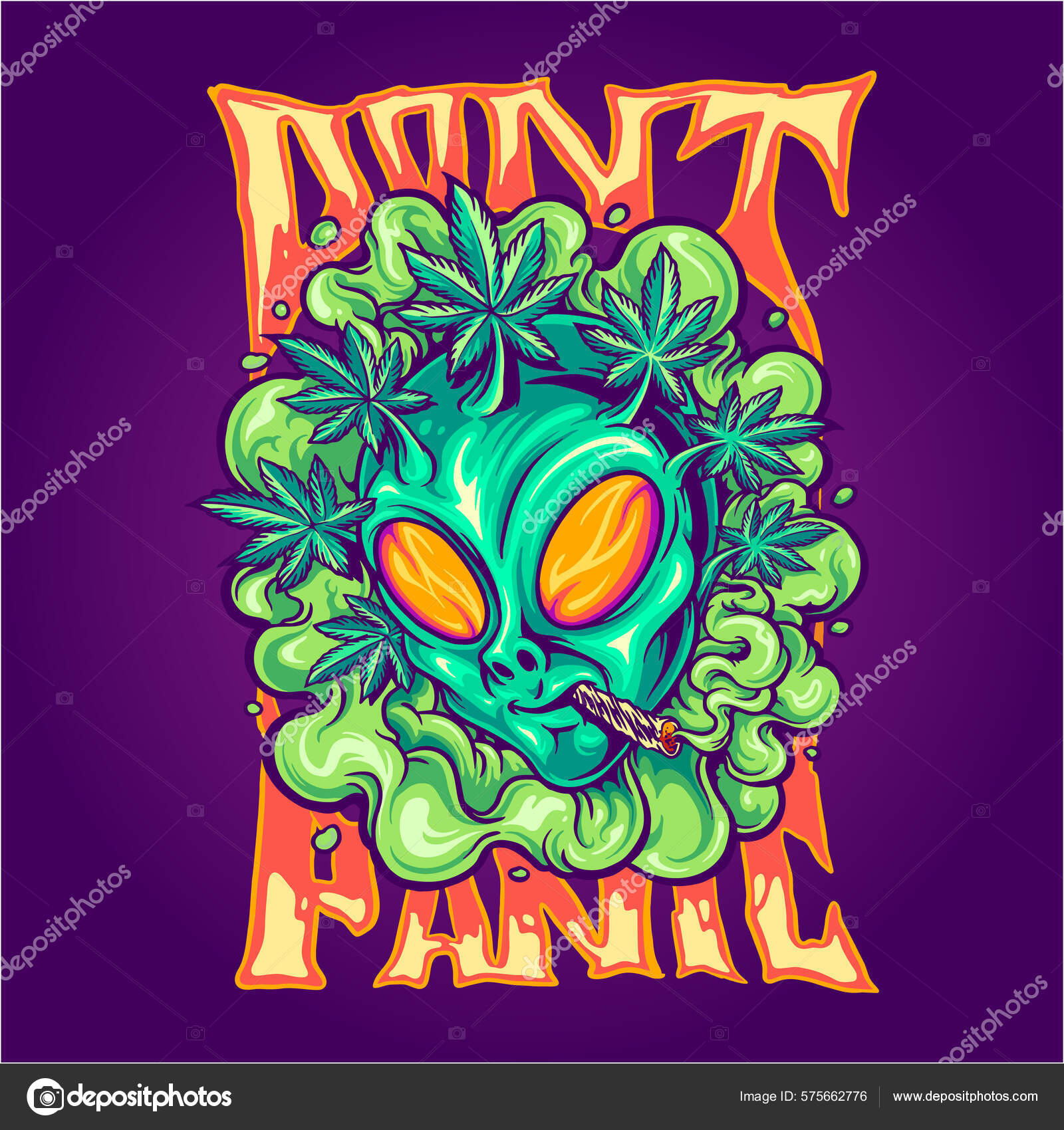 Baixar Vetor De Desenho De Camiseta De Desenho Animado Alienígena Fumando  Maconha