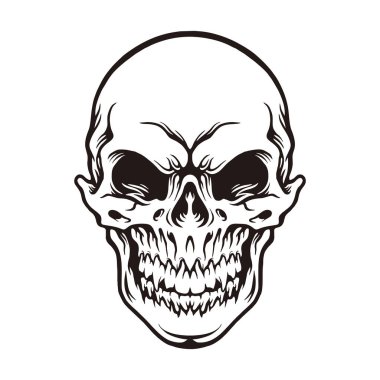Angry Head Skull Silhouette Vector illustrations for your work Logo, mascot merchandise t-shirt, stickers and Label designs, poster, greeting cards advertising business company or brands.