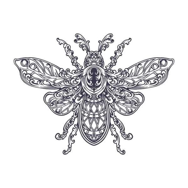 Elegante Gedeihliche Insektenornament Silhouette Vektor Illustrationen Für Ihre Arbeit Logo — Stockvektor