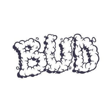 Esrar tomurcukları iş logonuz, ticari tişörtünüz, çıkartmalarınız ve etiket tasarımlarınız, poster, tebrik kartları reklam şirketiniz veya markalarınız için duman efekti vektör çizimleri içeren siluet harfleri