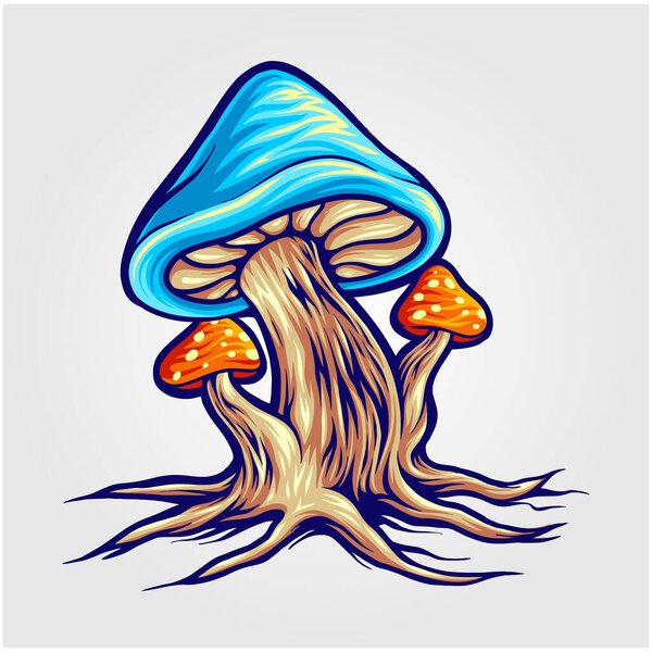 Cute mushrooms colorful illustration vector illustrations for your work logo, merchandise t-shirt, stickers and label designs, poster, greeting cards advertising business company or brands