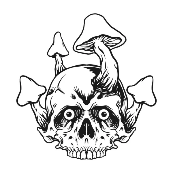 Fungus Skull Silhhouette Clipart Διάνυσμα Εικονογραφήσεις Για Έργο Σας Λογότυπο — Διανυσματικό Αρχείο