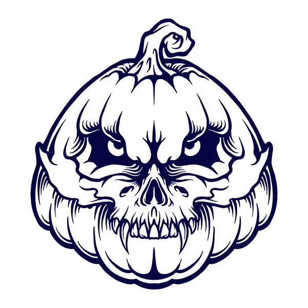 Halloween Skull Jack Lantern Silhuett Vektor Illustrationer För Ditt Arbete — Stock vektor