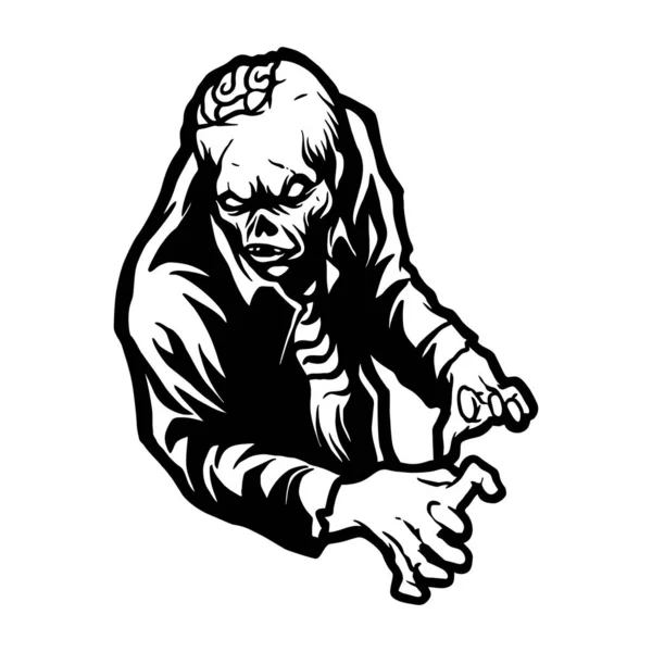 Halloween Zombie Personaggio Fittizio Silhouette Illustrazioni Vettoriali Vostro Lavoro Logo — Vettoriale Stock