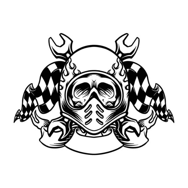 Casque Skull Bikers Motorcycle Sport Silhouette Illustrations Vectorielles Pour Votre — Image vectorielle