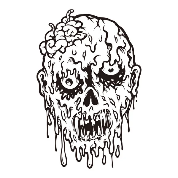 Horror Monster Brains Out Clipart Vector Illustraties Voor Werk Logo — Stockvector