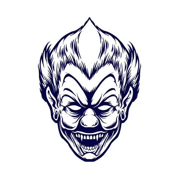 Joker Clown Silhouet Vector Illustraties Voor Werk Logo Mascotte Merchandise — Stockvector