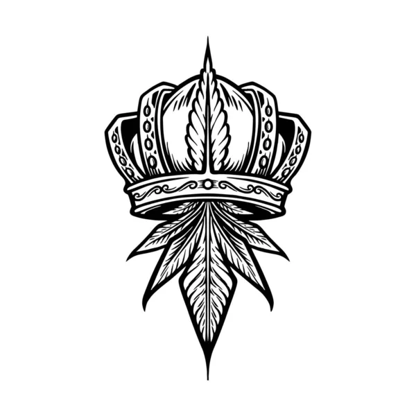 King Cannabis Logo Weed Illustrations Векторні Ілюстрації Вашої Роботи Логотип — стоковий вектор