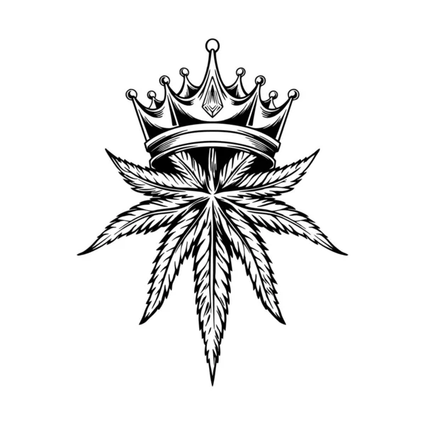 Кинг Марихуана Логотип Силуэт Ремесла Векторные Иллюстрации Вашей Работы Логотип — стоковый вектор