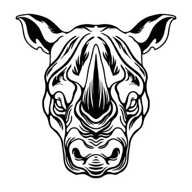 İş logonuz, ticari ürün tişörtünüz, çıkartmalarınız ve etiket tasarımlarınız, posteriniz, tebrik kartlarınız reklam şirketiniz veya markalarınız için Rhino Head Renklendirme Kitabı tasvirleri