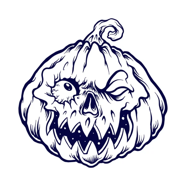 Pumpkins Horror Halloween Sziluett Vektor Illusztrációk Munka Logó Áru Póló — Stock Vector
