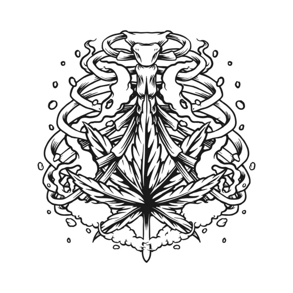 Вектор Контуров Костей Вашей Работы Логотип Футболки Талисманом Наклейки Дизайн — стоковый вектор
