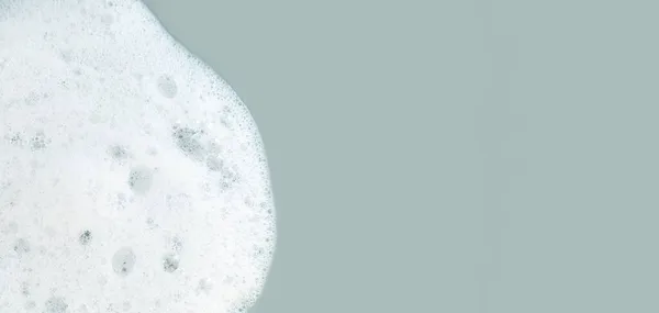 Espuma Bolhas Brancas Sabão Shampoo Limpador Detergente Vista Superior Fundo — Fotografia de Stock