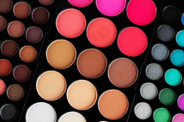Paleta Coloridas Sombras Redondas Ojos Fondo Del Producto Belleza —  Fotos de Stock