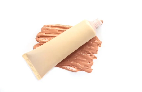 Open Tone Cream Tube Liquid Foundation Texture — Stock Photo, Image