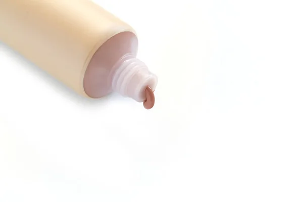 Open Tube Tone Cream Foundation Isolated White Background — Stock Photo, Image
