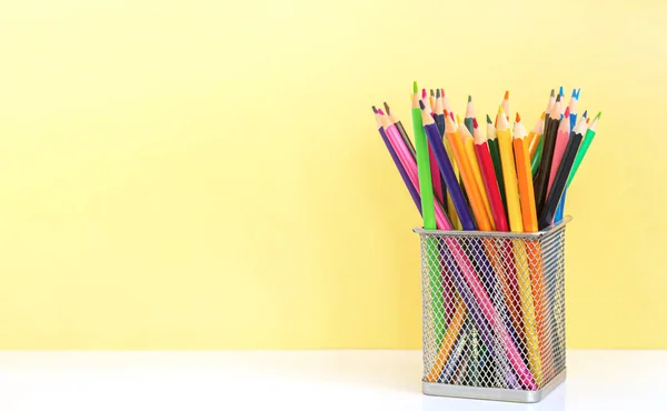 School Education Template Group Colorful Pencils Back School Background — Foto de Stock