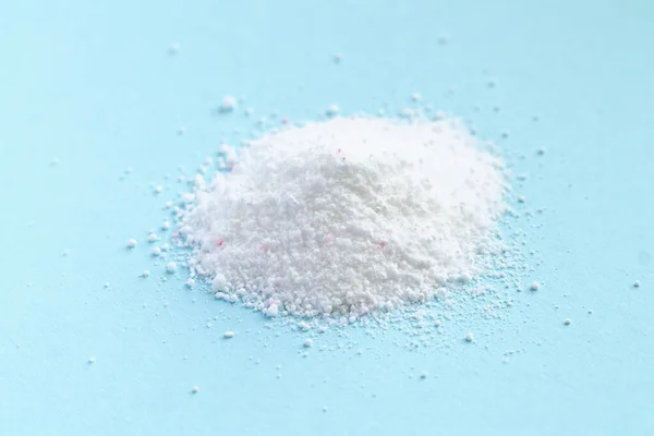 White Washing Powder Pile Light Blue Background — Stockfoto