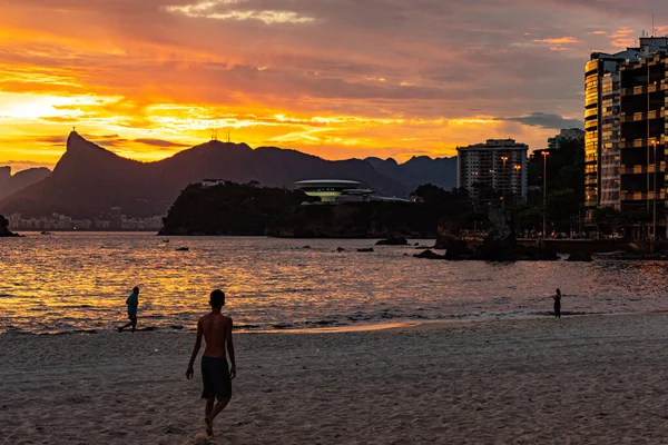 Rio Janeiro Brazília Circa 2021 Óceán Part Menti Régiója Napközben — Stock Fotó