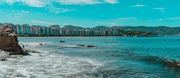 Rio Janeiro Brasile Circa 2021 Regione Costiera Spiaggia Oceanica Durante — Foto Stock