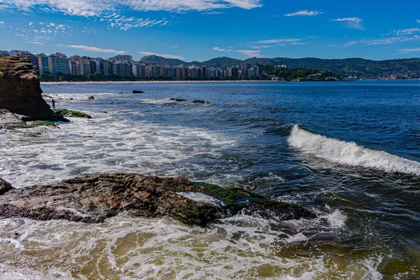 Río Janeiro Brasil Circa 2021 Región Costera Playa Oceánica Durante —  Fotos de Stock