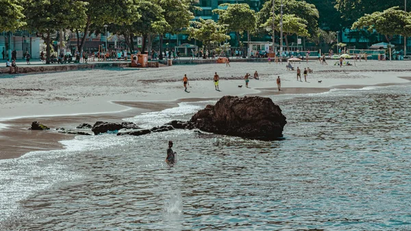 Rio Janeiro Brasil Circa 2021 Região Costeira Praia Oceânica Durante — Fotografia de Stock