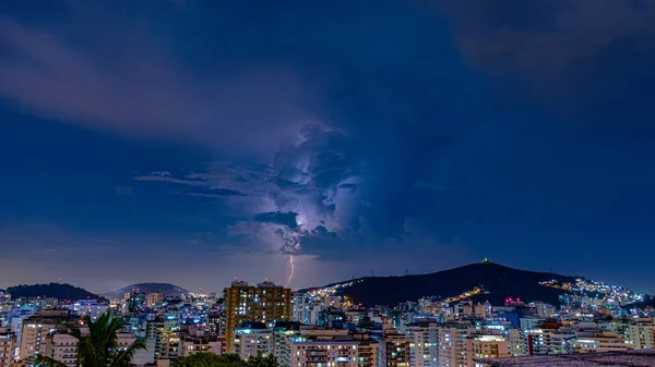 Érkezik Egy Erős Vihar Villám Eső Ezek Időjárási Viszonyok Brazil — Stock Fotó