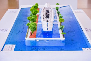 Rio de Janeiro, Brezilya - CIRCA 2021: Yarının Müzesi 'nin iç kısmı (Museu do Amanha), Rio Maua liman bölgesinde.