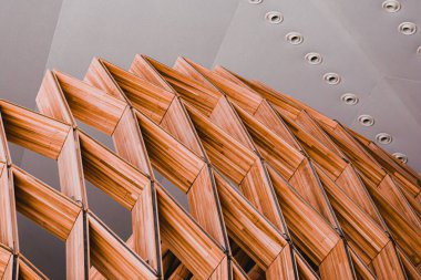 Rio de Janeiro, Brezilya - CIRCA 2021: Rio liman bölgesinde, Yarının Müzesi 'nin (Museu do Amanha) iç kısmı. Burası Fevkalade Şehir 'in en yeni ve gelecekteki müzelerinden biri..