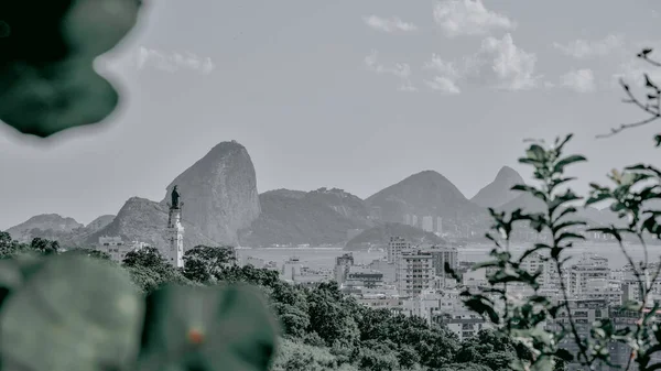 Rio Janeiro Brasile Circa 2021 Foto Sugarloaf Mountain Con Basilica — Foto Stock