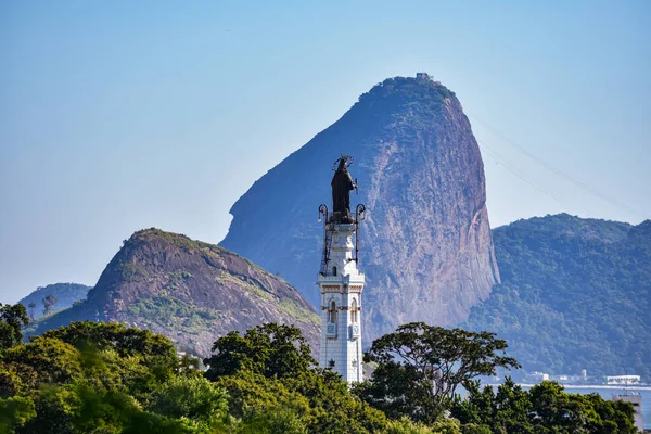 Рио Жанейро Бразилия Circa 2021 Фото Горы Шугарлоф Базиликой Богоматери — стоковое фото